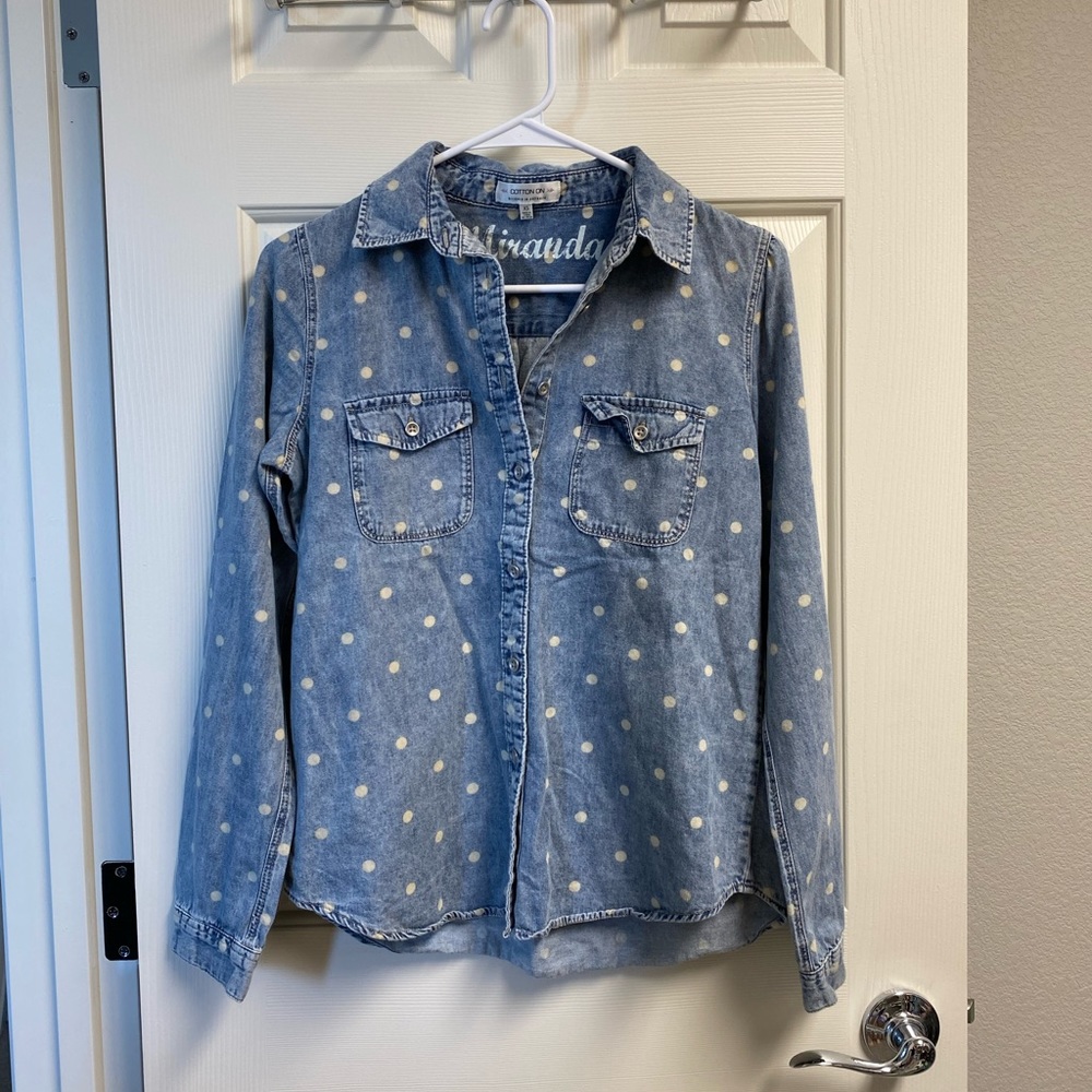 • Cotton On • Polka Dot Denim Shirt